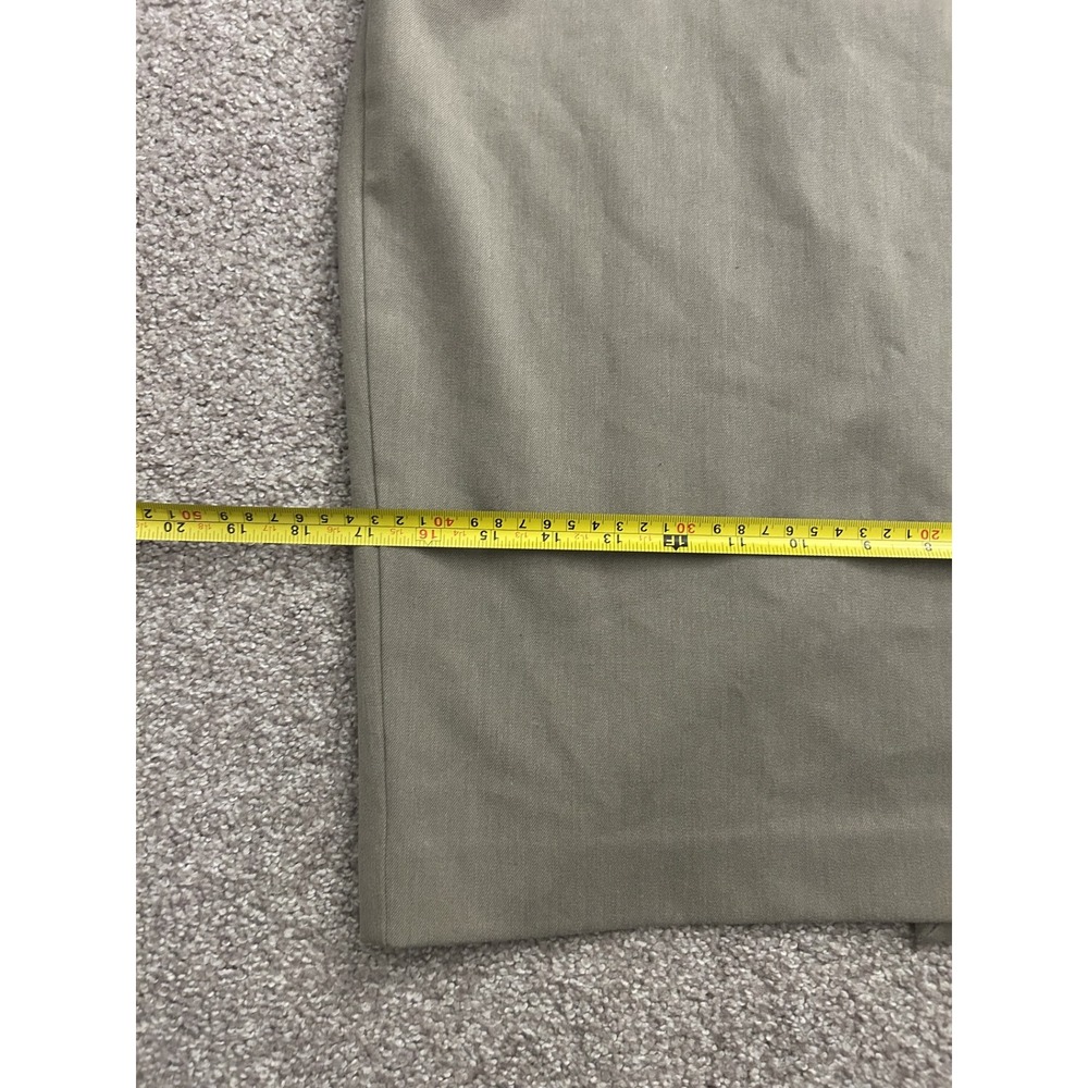 Vintage Skirt Womens 4 Olive Green Excellent Belted High Waist Knee Length - Picture 6 of 8